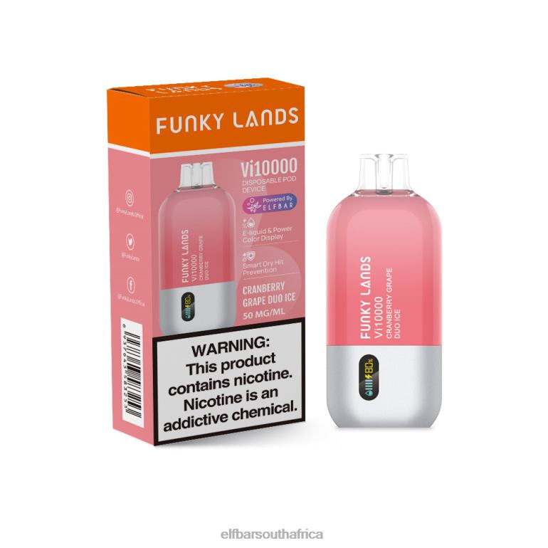B8D2Z150 ELFBAR Funky Lands Best Flavor Disposable Vape Vi10000 Grape Series Cranberry Grape Duo Ice