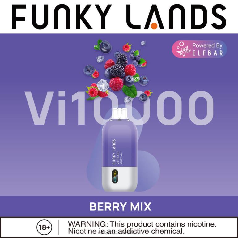 B8D2Z159 ELFBAR Funky Lands Disposable Vape Vi10000 Puffs Berry Mix