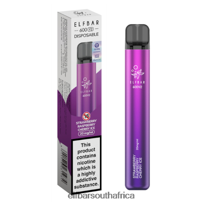 ELFBAR 600V2 Disposable Vape - 20mg 402LXZ18 Strawberry Raspberry Cherry Ice