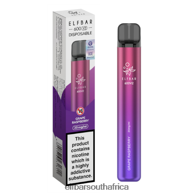 ELFBAR 600V2 Disposable Vape - 20mg 402LXZ24 Grape Raspberry