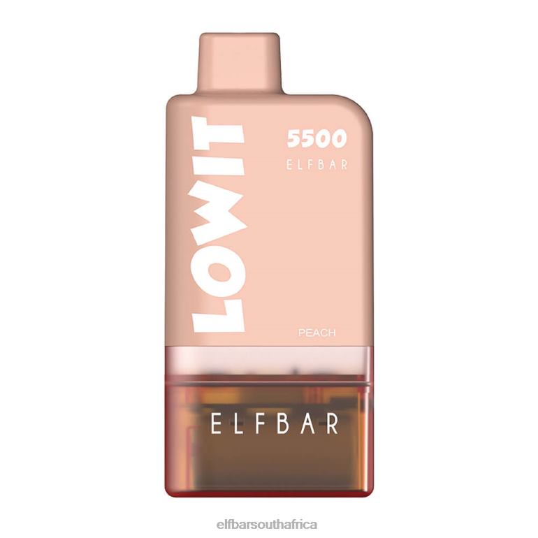 B8D2Z130 ELFBAR Prefilled Pod Kit LOWIT 5500 2%Nic Juicy Peach