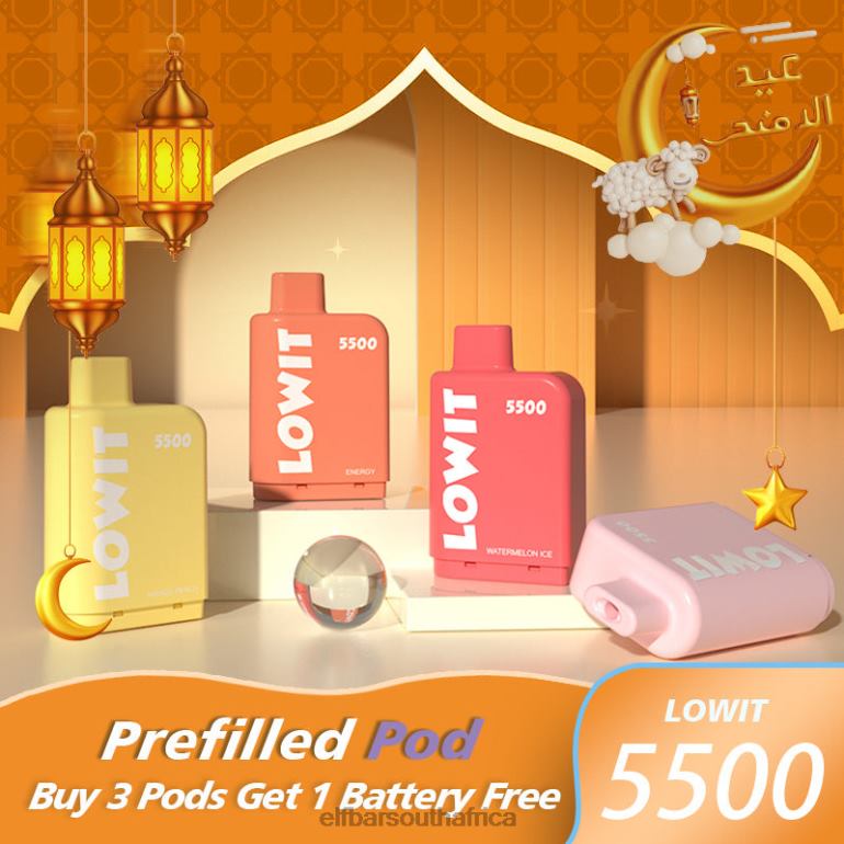 B8D2Z138 ELFBAR Prefilled Pod LOWIT 5500 Puffs 2%Nic Bluberry Ice