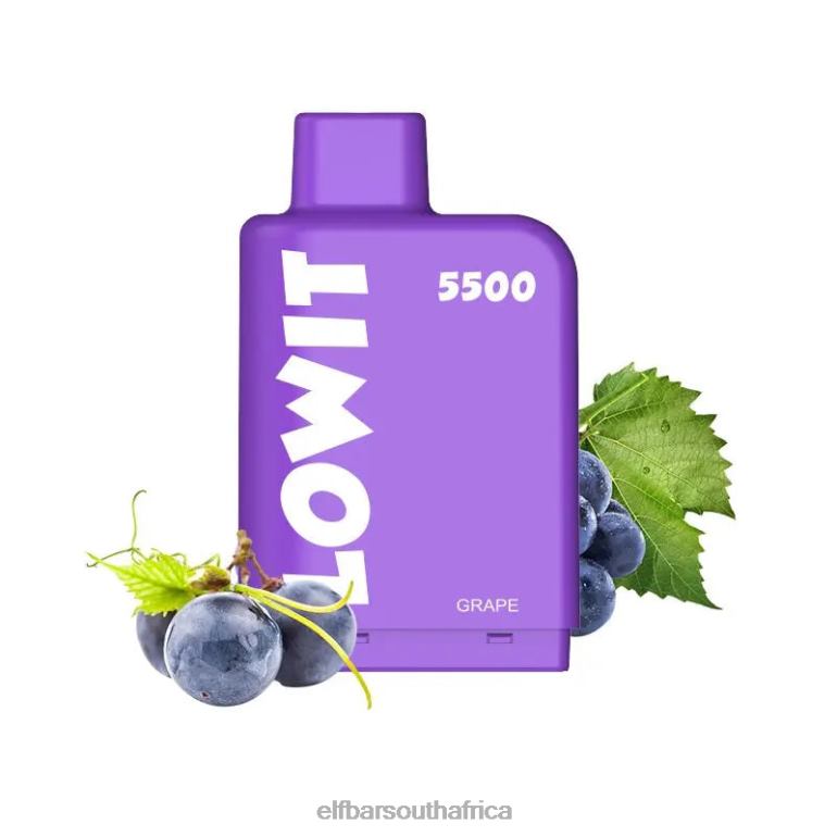 B8D2Z142 ELFBAR Prefilled Pod LOWIT 5500 Puffs 2%Nic Grape