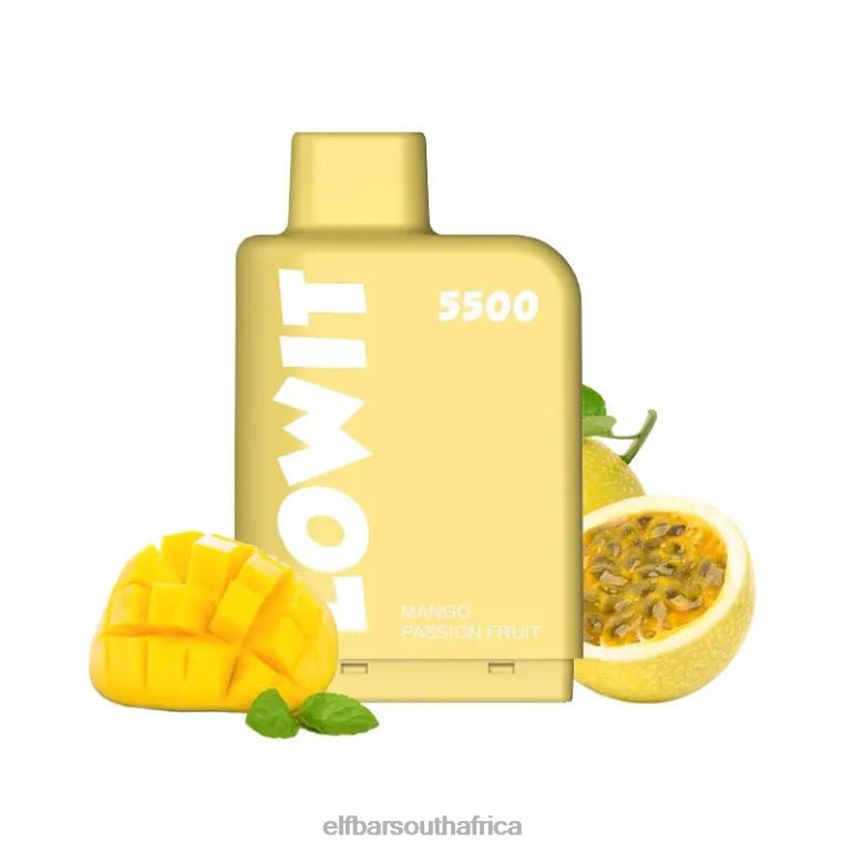 B8D2Z146 ELFBAR Prefilled Pod LOWIT 5500 Puffs 2%Nic Mango Passion Fruit