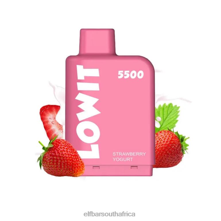 B8D2Z147 ELFBAR Prefilled Pod LOWIT 5500 Puffs 2%Nic Strawberry Yogurt