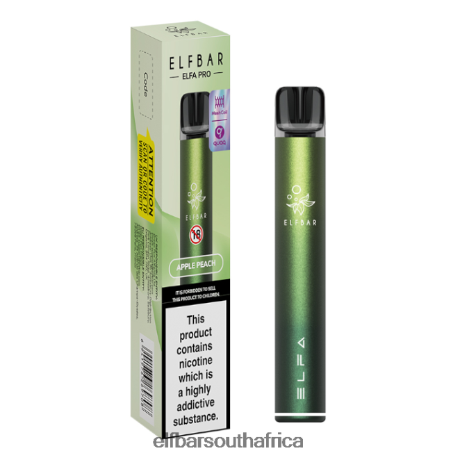 ELFBAR ELFA PRO Pod Kit - Rechargeable 402LXZ73 Aurora Green + Apple Peach Prefilled Pod