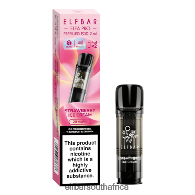ELFBAR ELFA PRO Prefilled Pods - 20mg - 2PK 402LXZ99 Strawberry Snoow