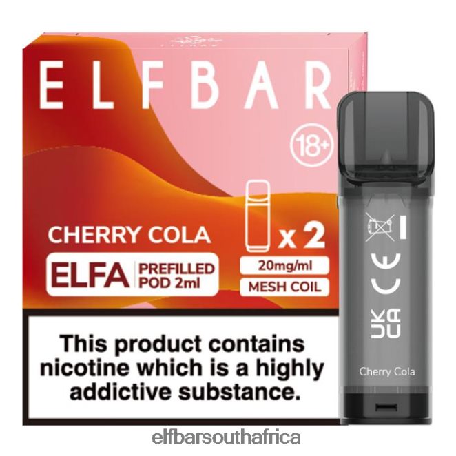 ELFBAR Elfa Pre-Filled Pod - 2ml - 20mg (2 Pack) 402LXZ113 Cherry Cola