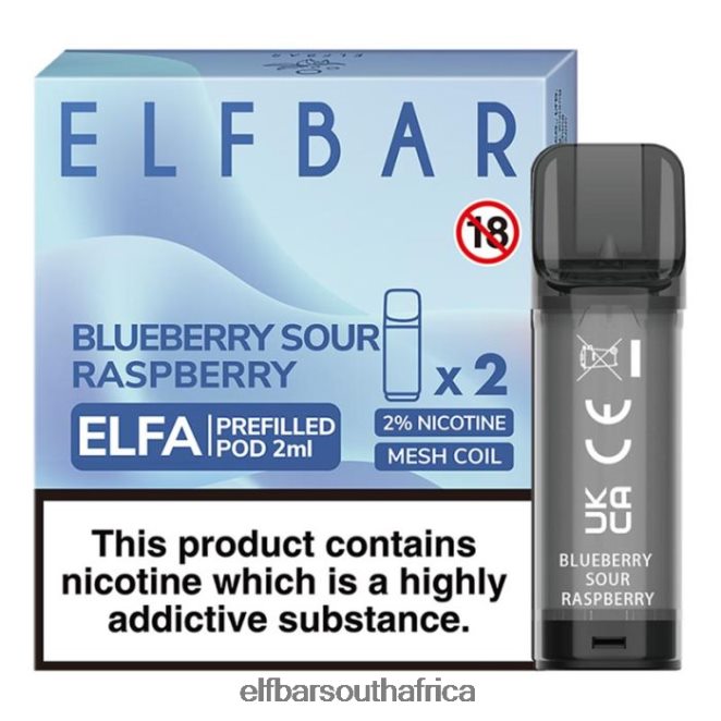 ELFBAR Elfa Pre-Filled Pod - 2ml - 20mg (2 Pack) 402LXZ114 Blueberry Sour Raspberry