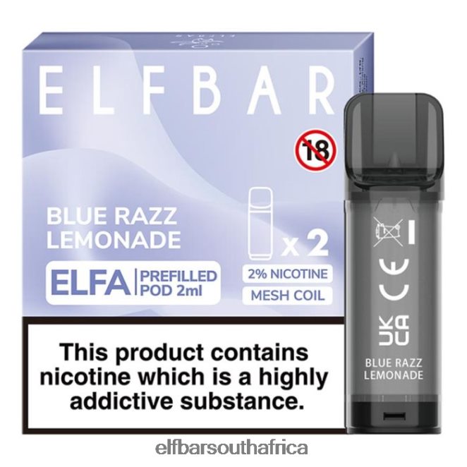 ELFBAR Elfa Pre-Filled Pod - 2ml - 20mg (2 Pack) 402LXZ119 Blue Razz Lemonade