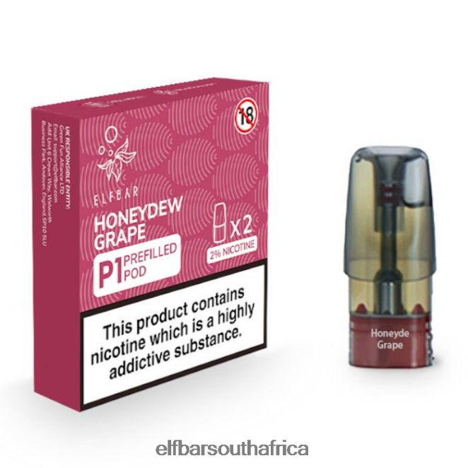 ELFBAR Mate 500 P1 Pre-Filled Pods - 20mg (2 Pack) 402LXZ163 Honeydew Grape