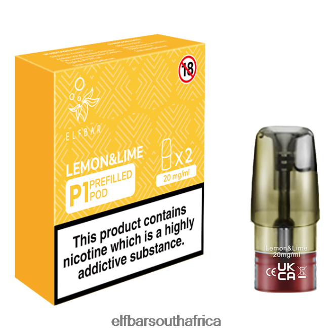 ELFBAR Mate 500 P1 Pre-Filled Pods - 20mg (2 Pack) Lemon & Lime 402LXZ149