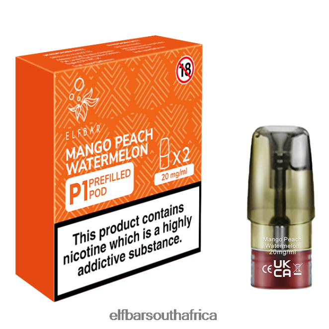 ELFBAR Mate 500 P1 Pre-Filled Pods - 20mg (2 Pack) Mango Peach Watermelon 402LXZ158