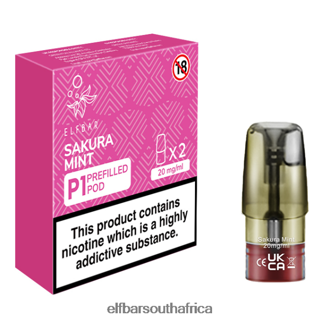 ELFBAR Mate 500 P1 Pre-Filled Pods - 20mg (2 Pack) Sakura Mint 402LXZ167