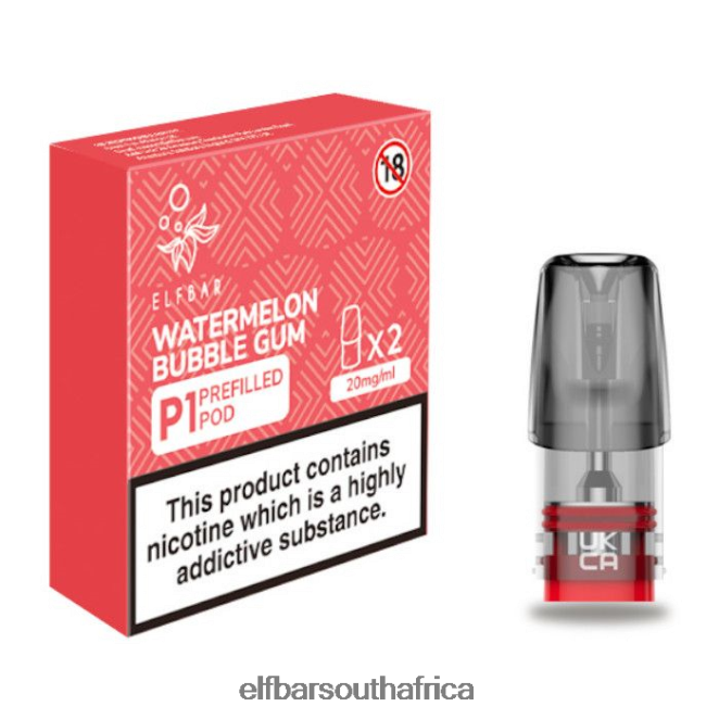 ELFBAR Mate 500 P1 Pre-Filled Pods - 20mg (2 Pack) Watermelon Bubble Gum 402LXZ159